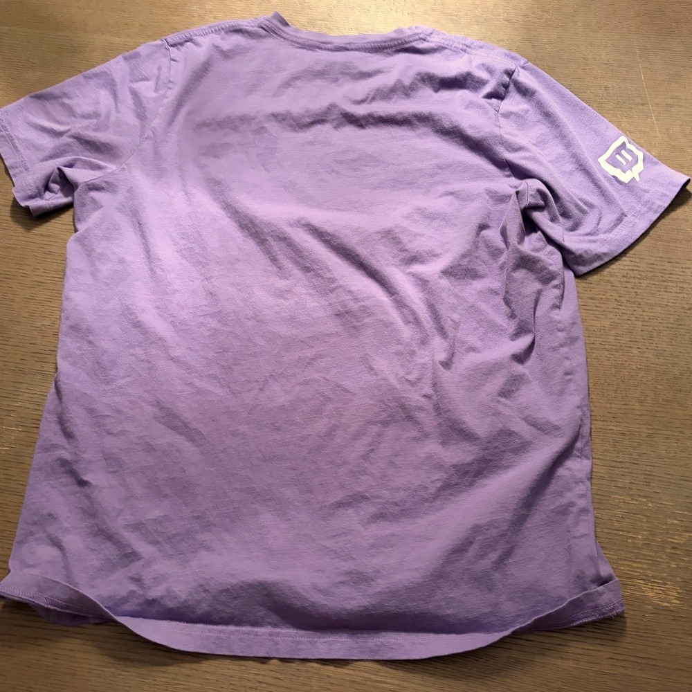 Twitch Logo V-Neck T-Shirt Bella Canvas Purple Mens XL Gaming Streaming Tee - Picture 5 of 8